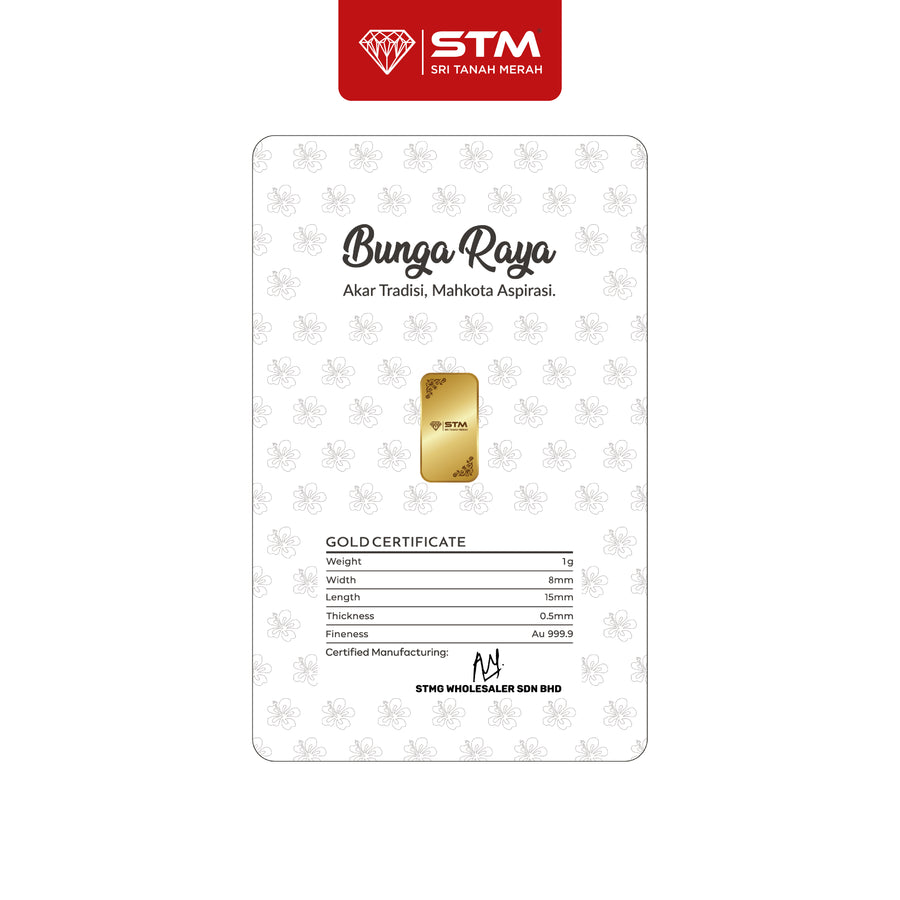 BUNGA RAYA Edition: Gold Bar Card 1g