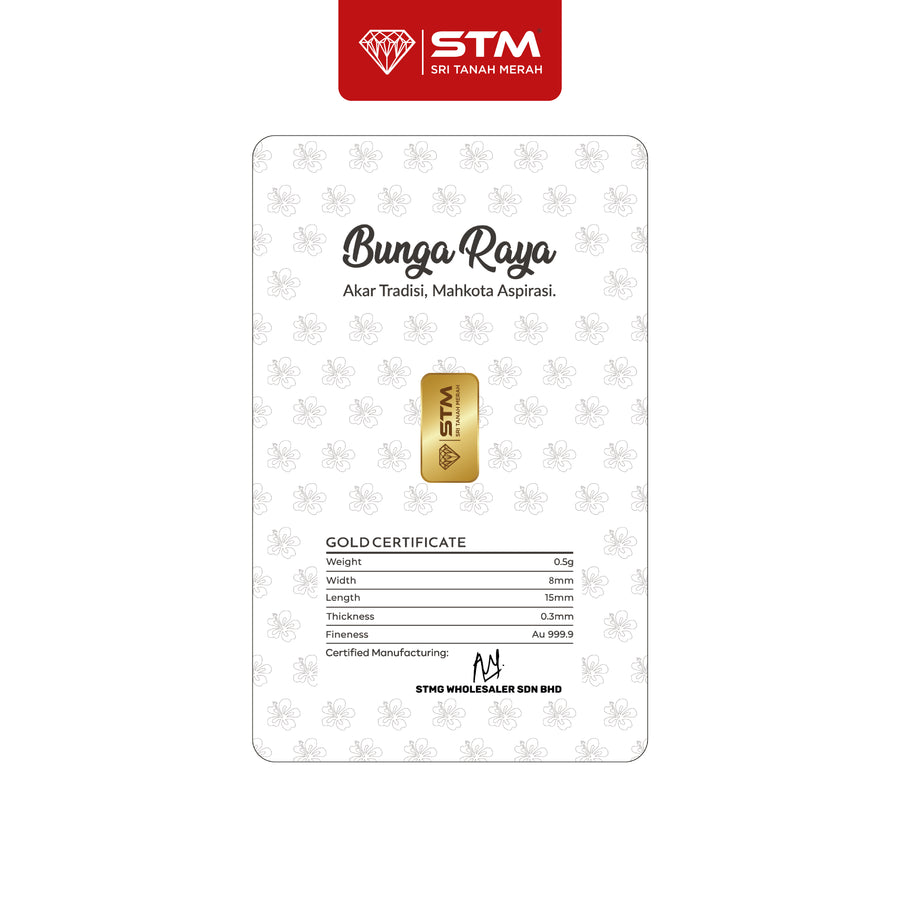 BUNGA RAYA Edition: Gold Bar Card 0.5g