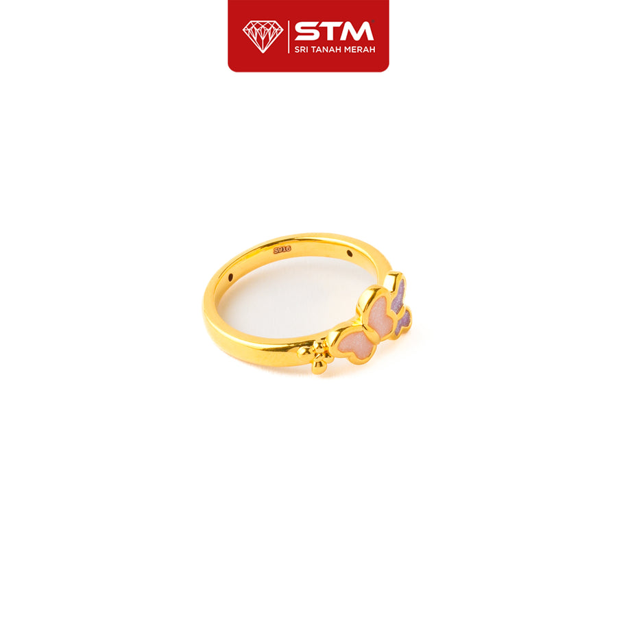 STM Cincin Twin Butterfly Enamel | Emas 916/22K