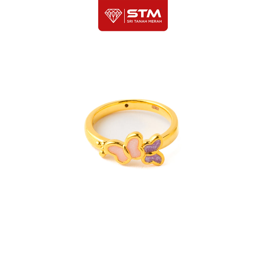 STM Cincin Twin Butterfly Enamel | Emas 916/22K