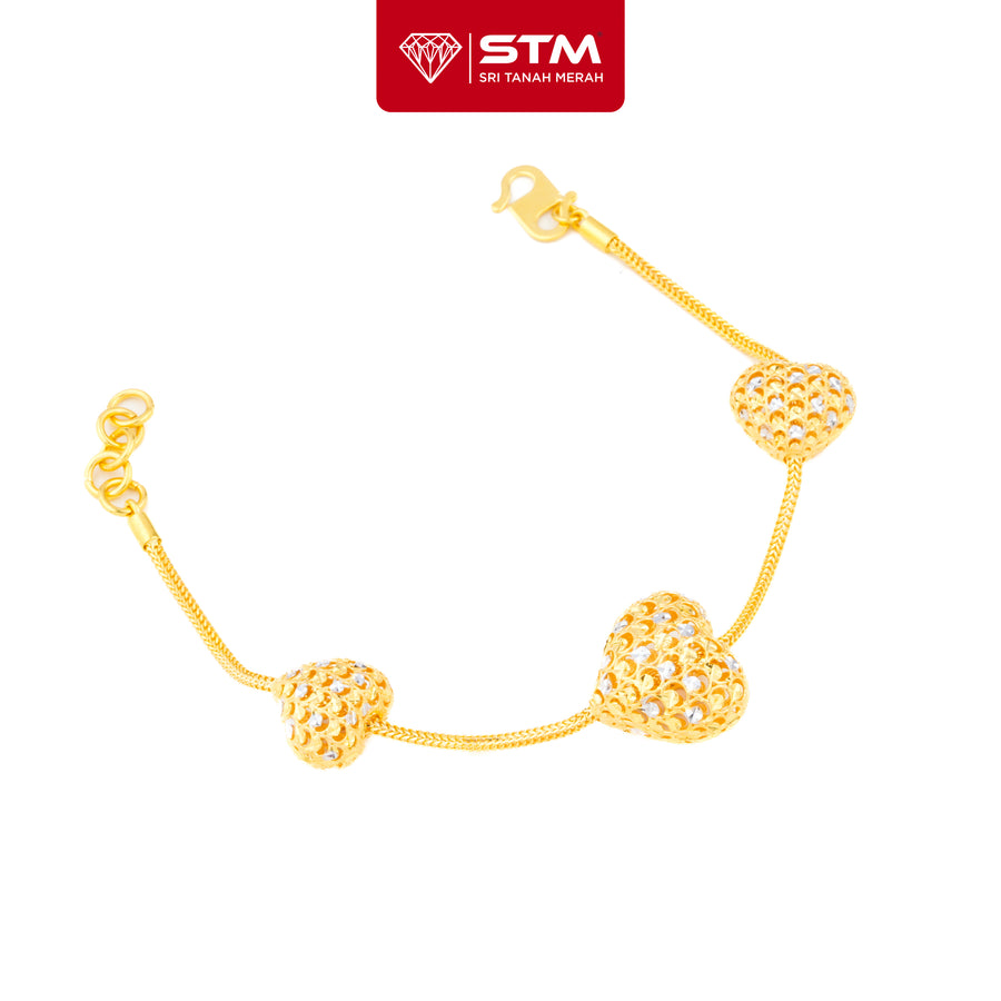 STM Rantai Tangan PDR 3 Love | Emas 916/22k