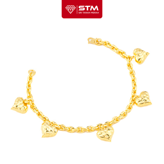STM Rantai Tangan 5 Love Gantung | Emas 916/22k