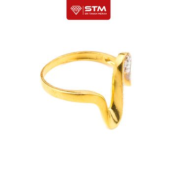 STM Cincin Single Wave with Chrome | Emas 916/22k