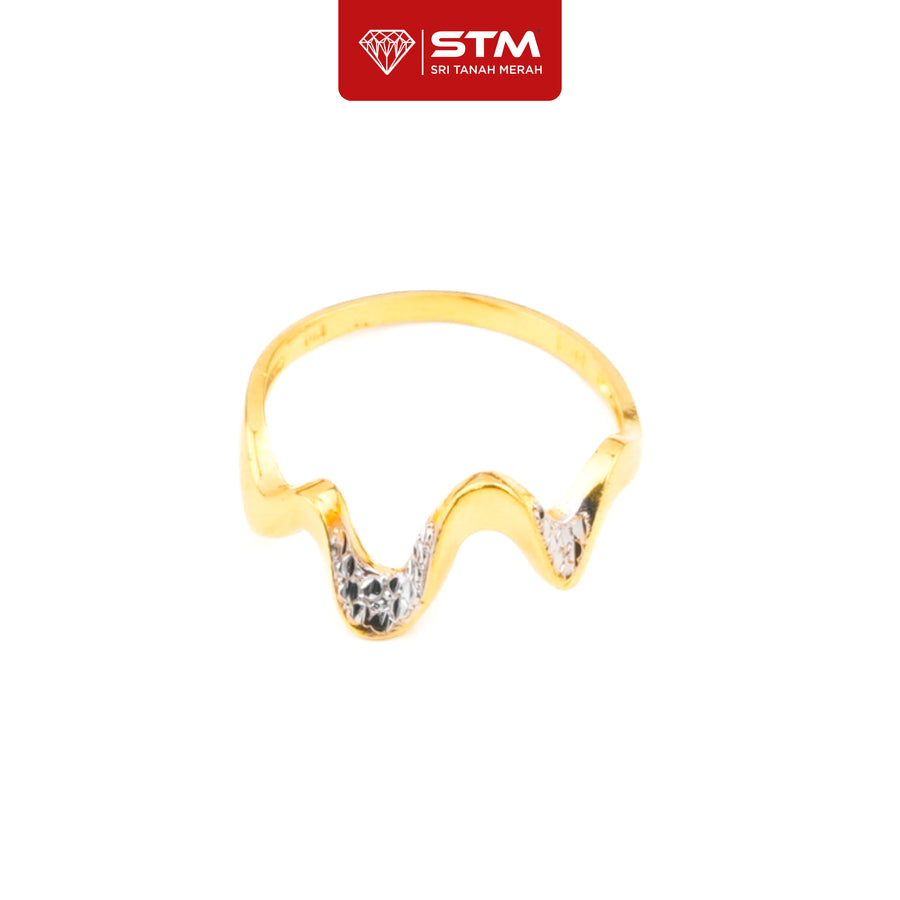 STM Cincin Double Wave with Chrome| Emas 916/22k