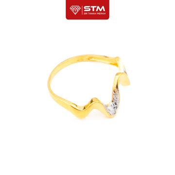 STM Cincin Double Wave with Chrome| Emas 916/22k