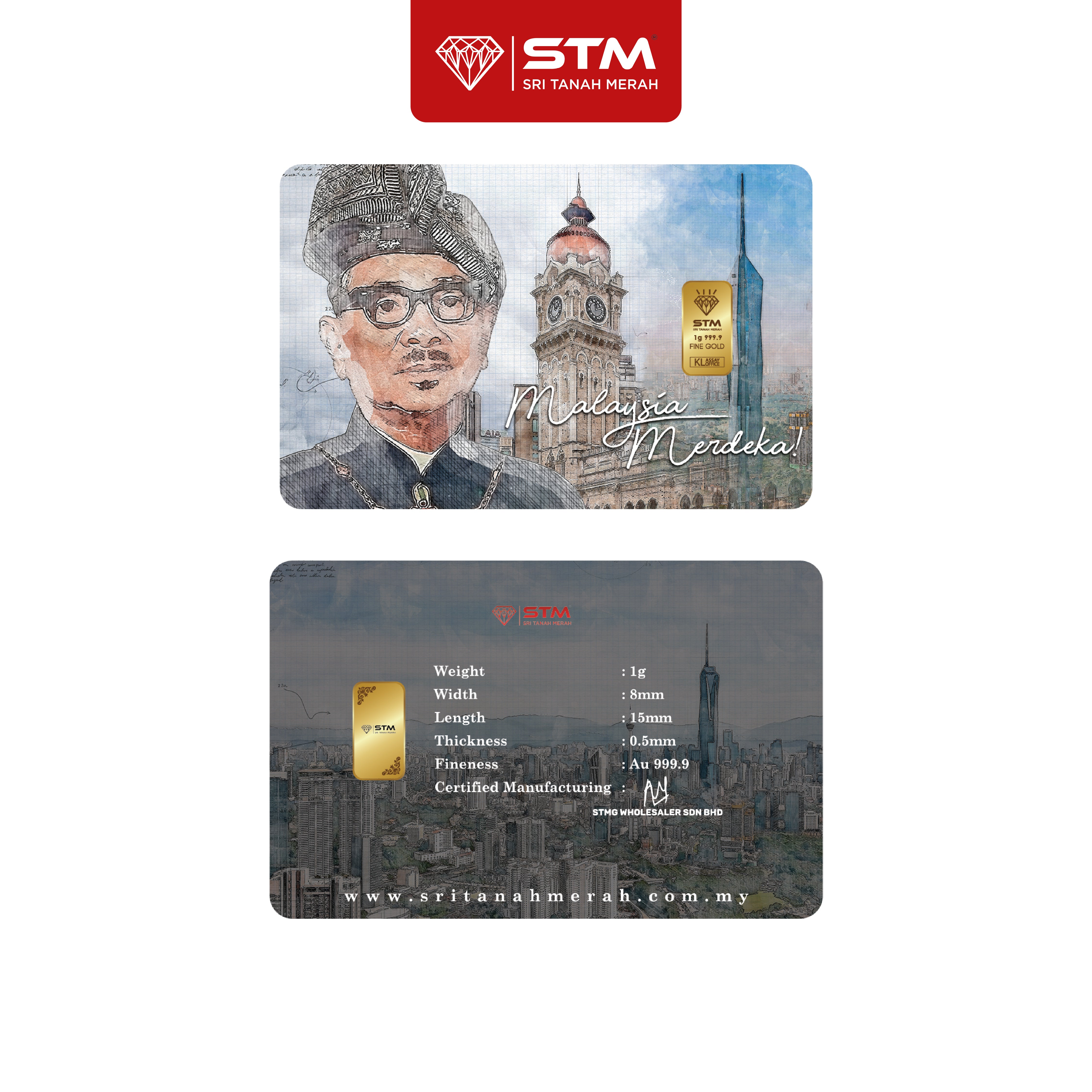 MERDEKA Edition: Gold Bar Card 1g – Kedai Emas Sri Tanah Merah