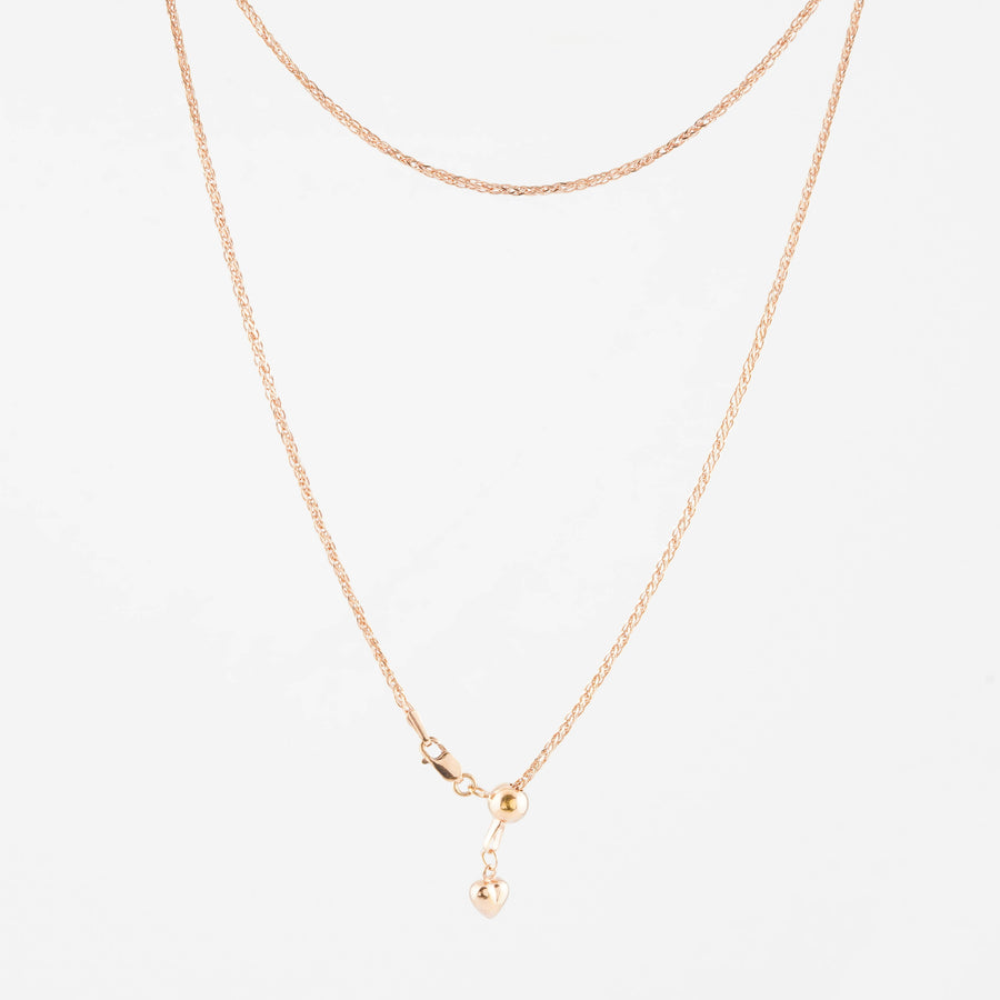 Rantai Leher Fesyen Rose Gold