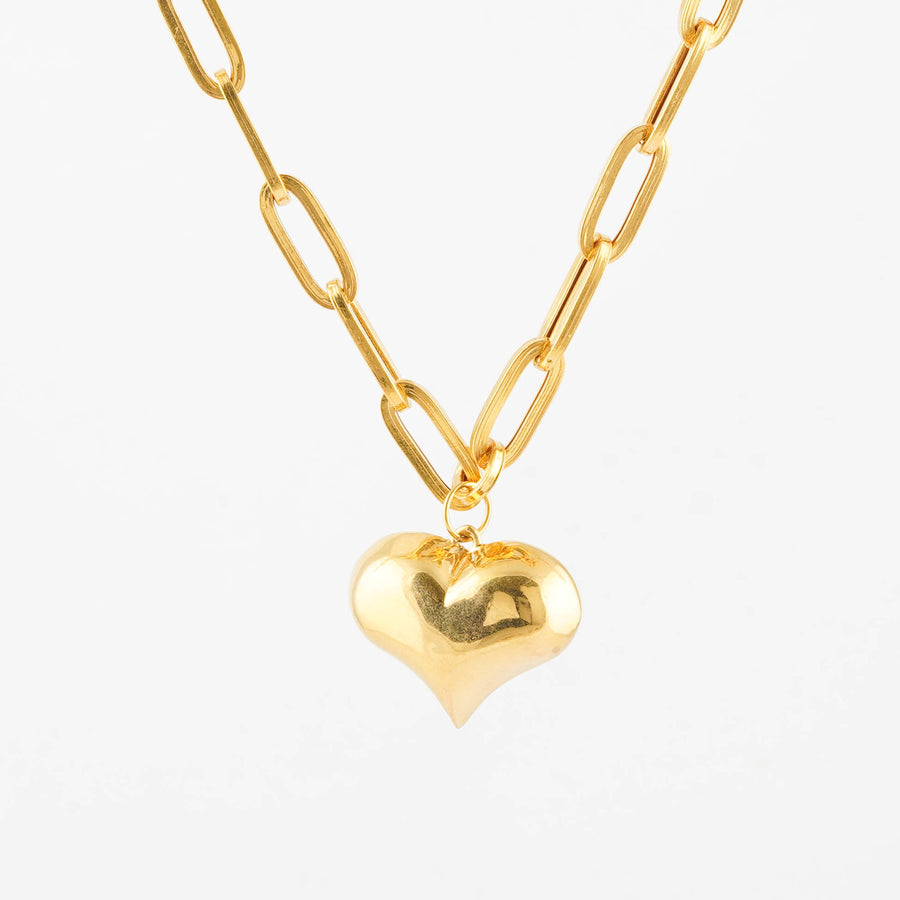 Rantai Leher Paper Clip Love